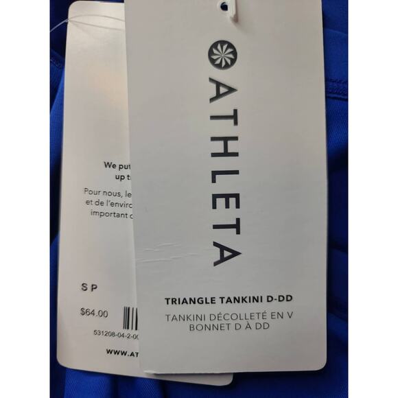 NWT Athleta Triangle Tankini bikini top  - SMALL D DD - cerulean blue - SMALL DD - Picture 4 of 4